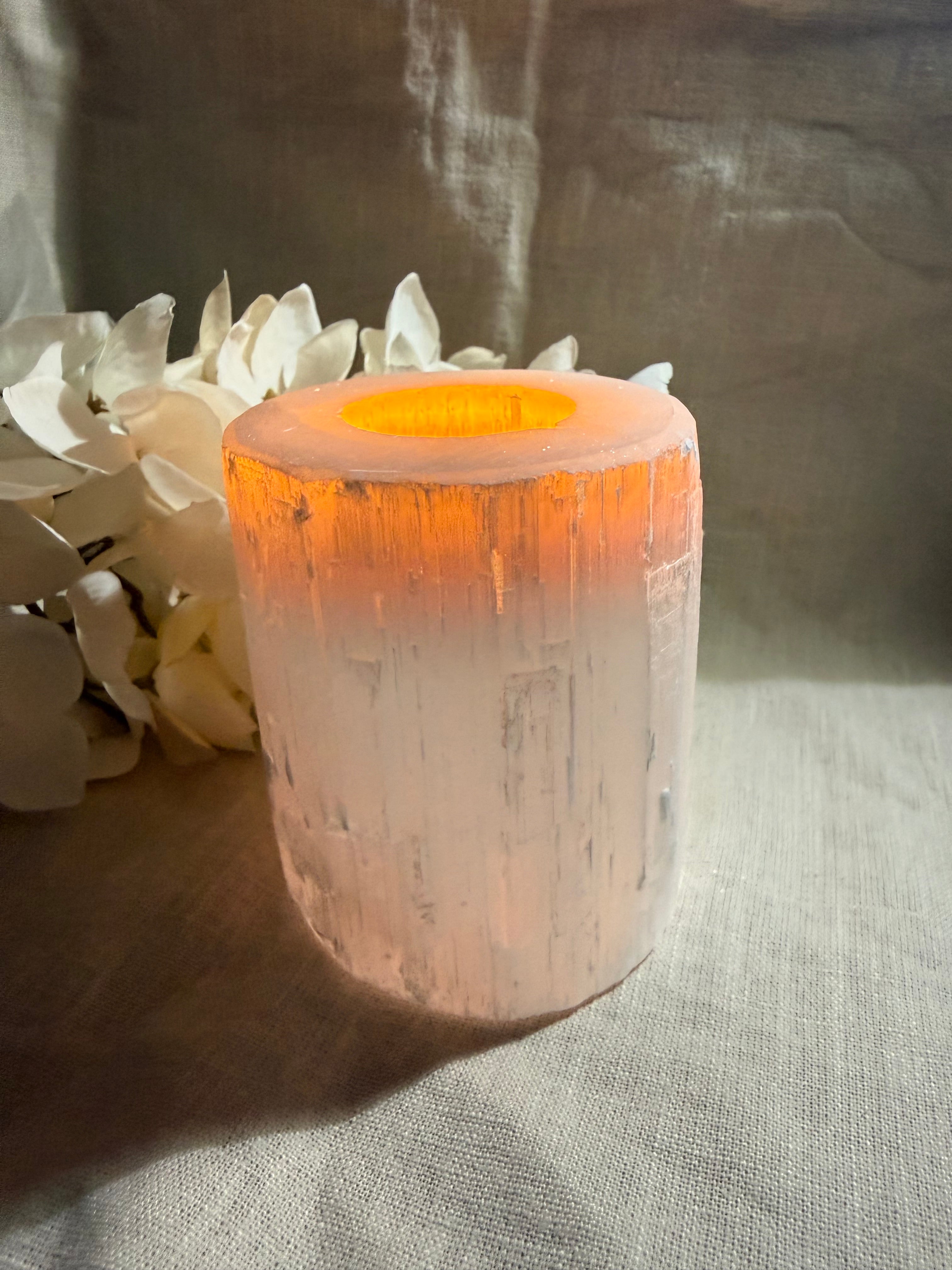 Teelichthalter Selenit