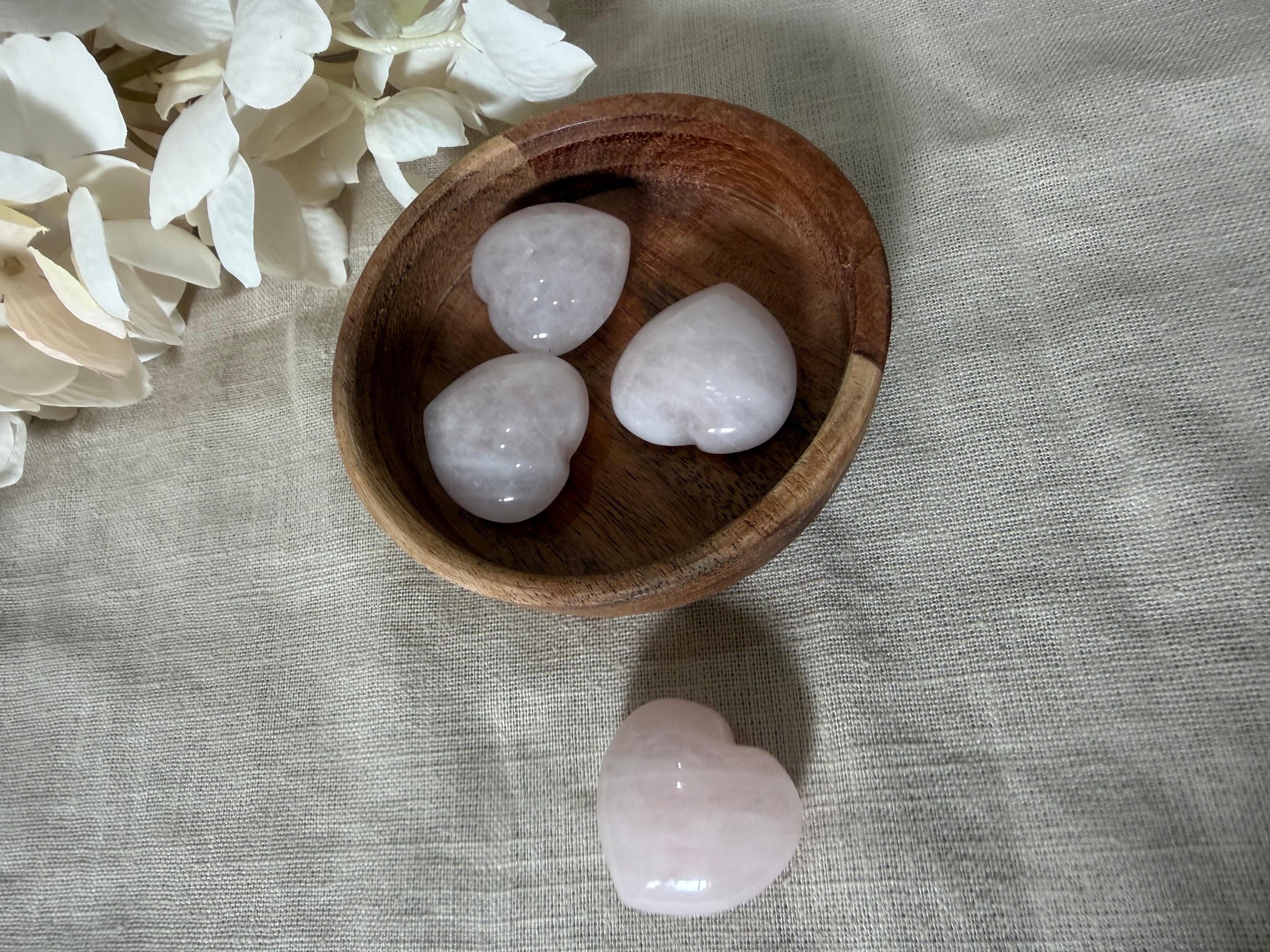 Rosenquarz Herzen klein