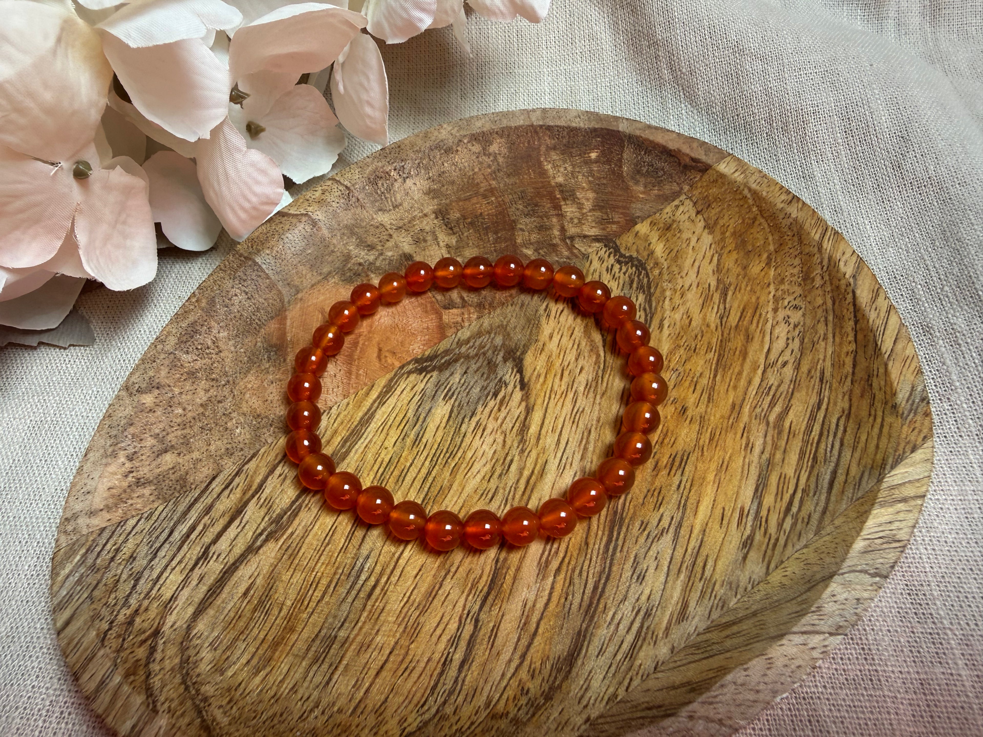 🧡 Karneol Armband 6 mm – Kraftvolle Energie in warmen Orangetönen