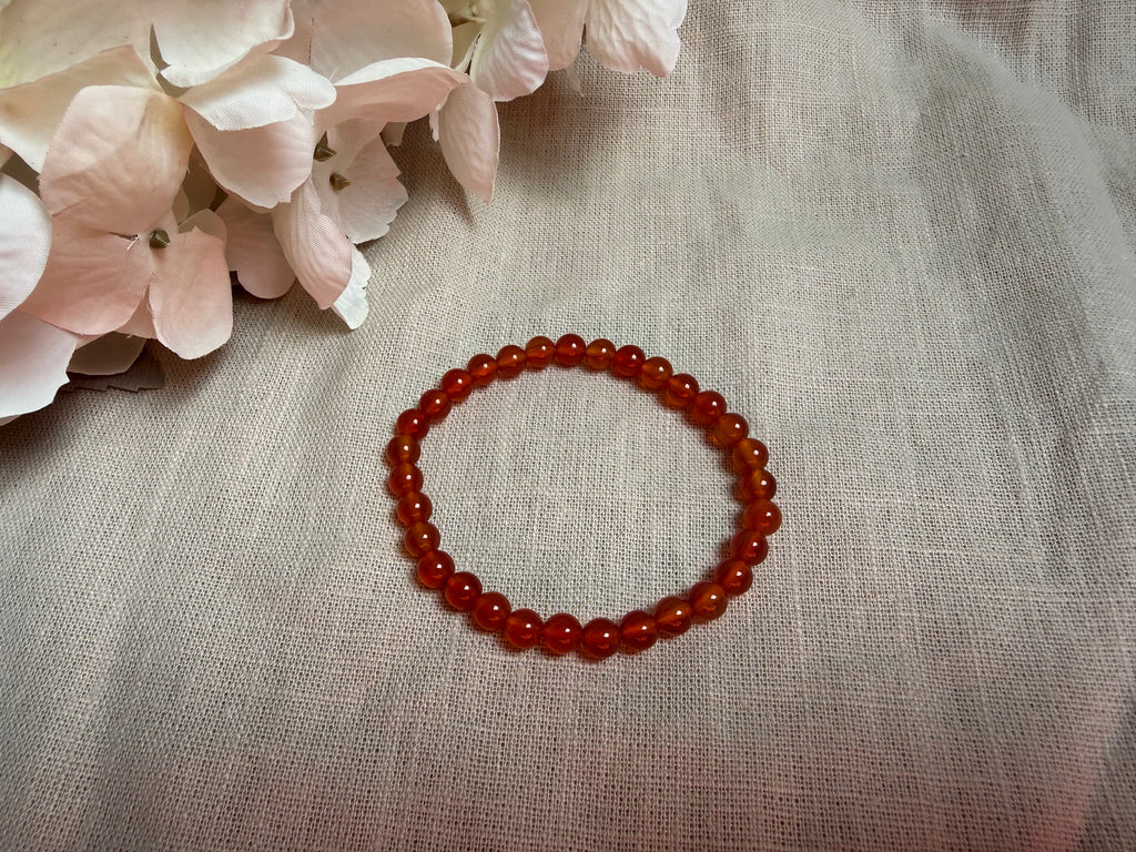 🧡 Karneol Armband 6 mm – Kraftvolle Energie in warmen Orangetönen